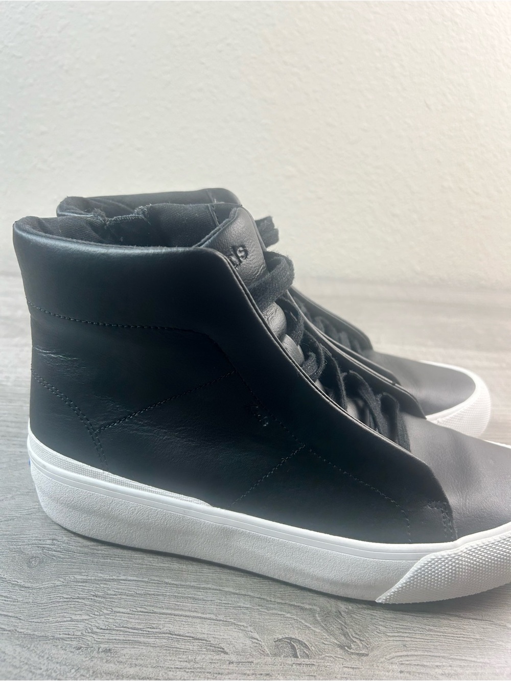 Keds Black Leather High Top Sneakers 🖤 Side Zip Casual Shoes Women’s Size 9.5 - Picture 7 of 11